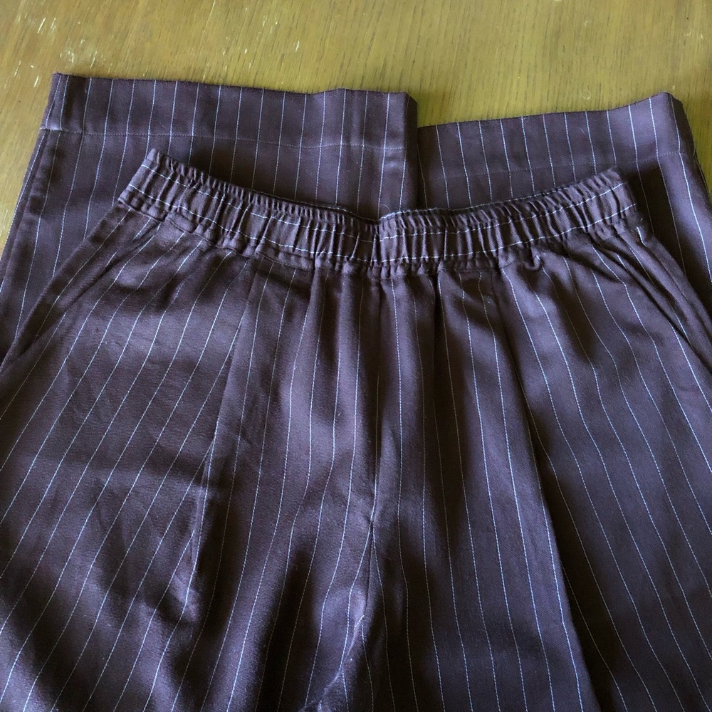 100% Wool brown elastic waist trousers - handmade - Picture 8 of 13